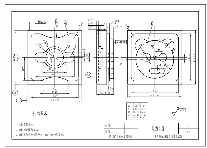 第九届知识技能节  “数控铣加工技术”项目竞赛方案